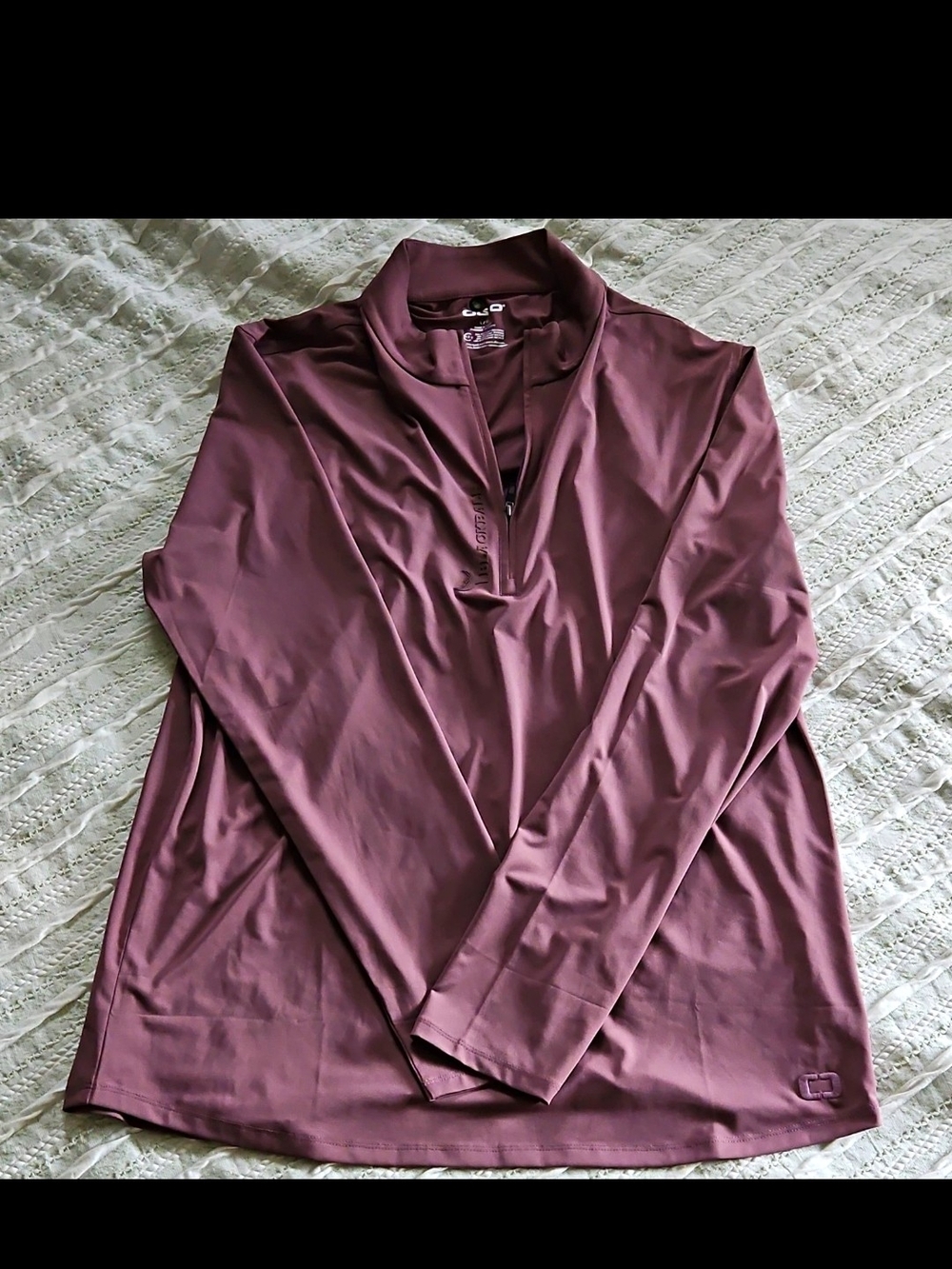 OGIO Regain Womans Ashen Plum 1/4 Zip Mock Neck Golf Pullover Polo OG172